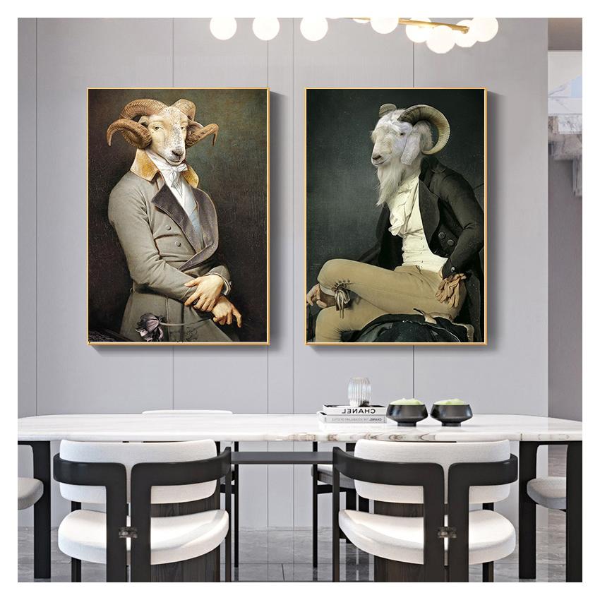 И принты «Граф козла», холст, картины на стене, художественная картина, украшение стены, Cuadro, скандинавское ретро, коза, холст, художественные постеры