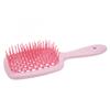 Изогнутая щетка для волос с вентиляционным отверстием, массажная лопатка для кожи головы, распутывающая щетка, инструмент для укладки волос для быстрой сушки феном, розовая