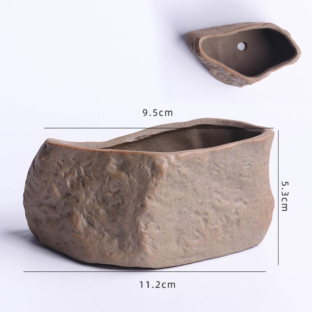 Stone Shape Succulent Plant Pots Wear Resistant Bonsai Potted Flowerpot  Home Decoration