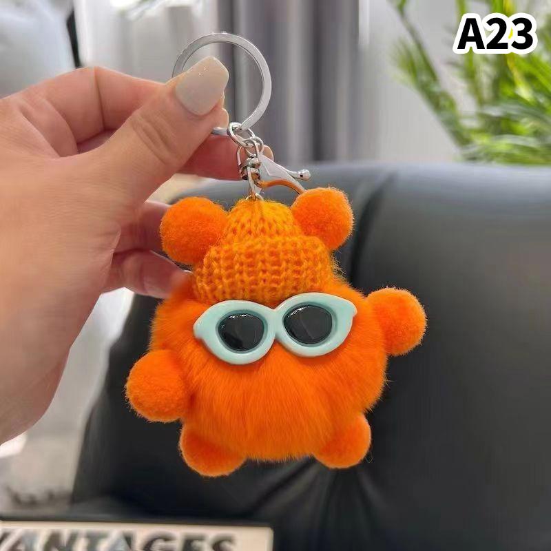 Hairball Small Coal Ball Elf Key Chain Cute Bag Pendant Female Pendant Small Monster Keychain Doll