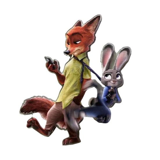 Вращающийся магнит на холодильник Лиса Кролик Акриловый Мультяшный Персонаж Животное Магнит на холодильник Украшение для дома Офиса Кухни Подарок для фанатов кино