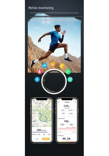 Bluetooth Умное кольцо 2026: Мониторит частоту сердечных сокращений, сон, уровень кислорода в крови и активность