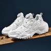 Fashion Men Rotary Buckle Shoes Black Sneakers Breathable Thick Sole Shoes Man Anti-slip Jogging Outdoor Chunky Sports White Shoes