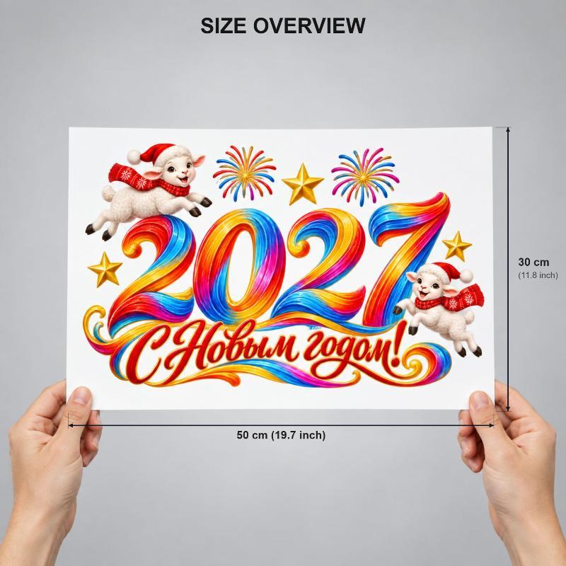 2027 Новый год Рождество Наклейки на окна Двусторонние одного цвета Ледяные снежинки Для домашнего праздничного украшения