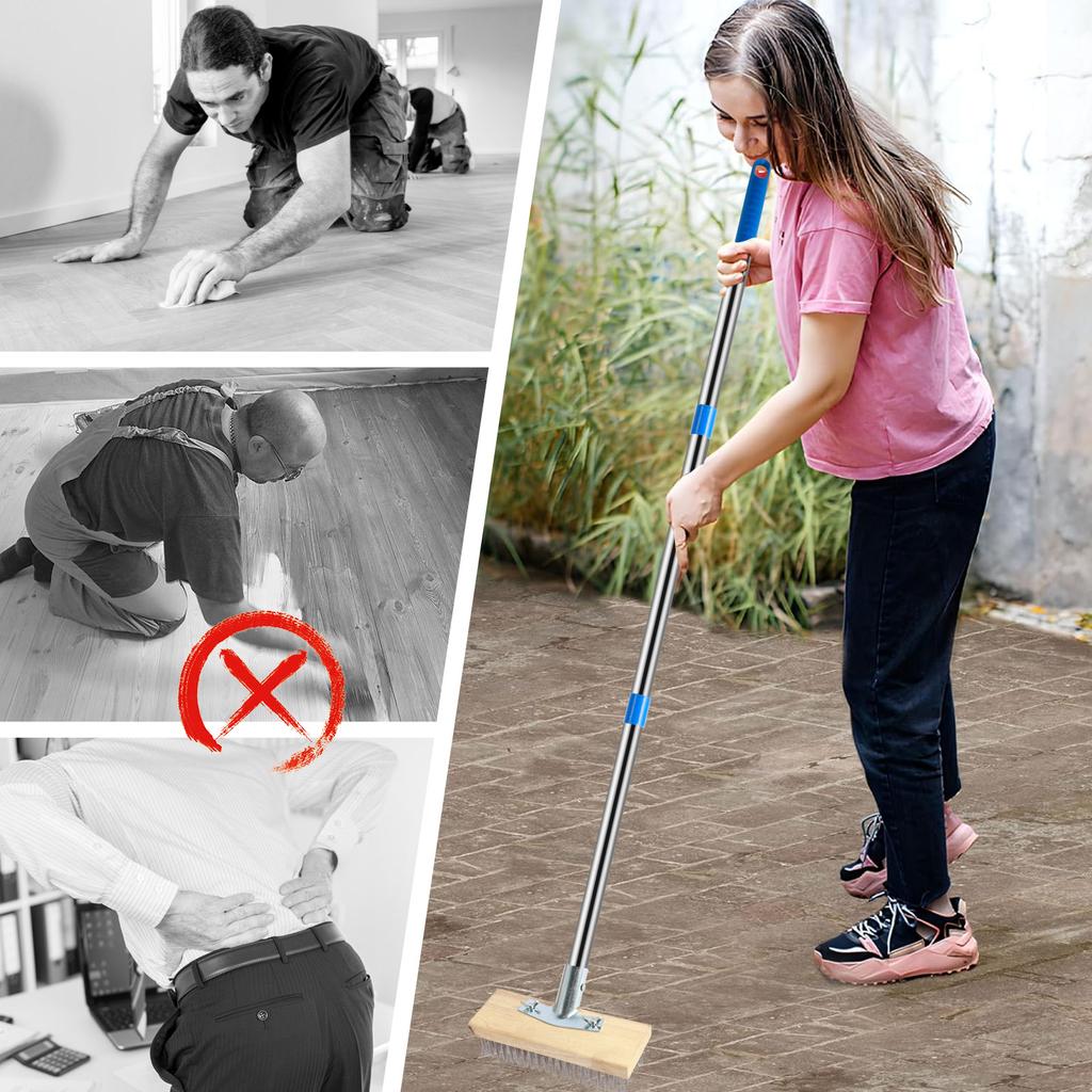 Проволочная щетка для пола из нержавеющей стали, скребок для дома, средство для удаления пятен, уборочная метла, стальная щетка для пола гаража, патио