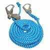 Matsuura Industries Blue New Tetron Horizontal Life Rope with Tensioner, 16mm X 15m, with Large Diameter Hooks On Both Ends, NEW-TETORON-WF1615BLUE