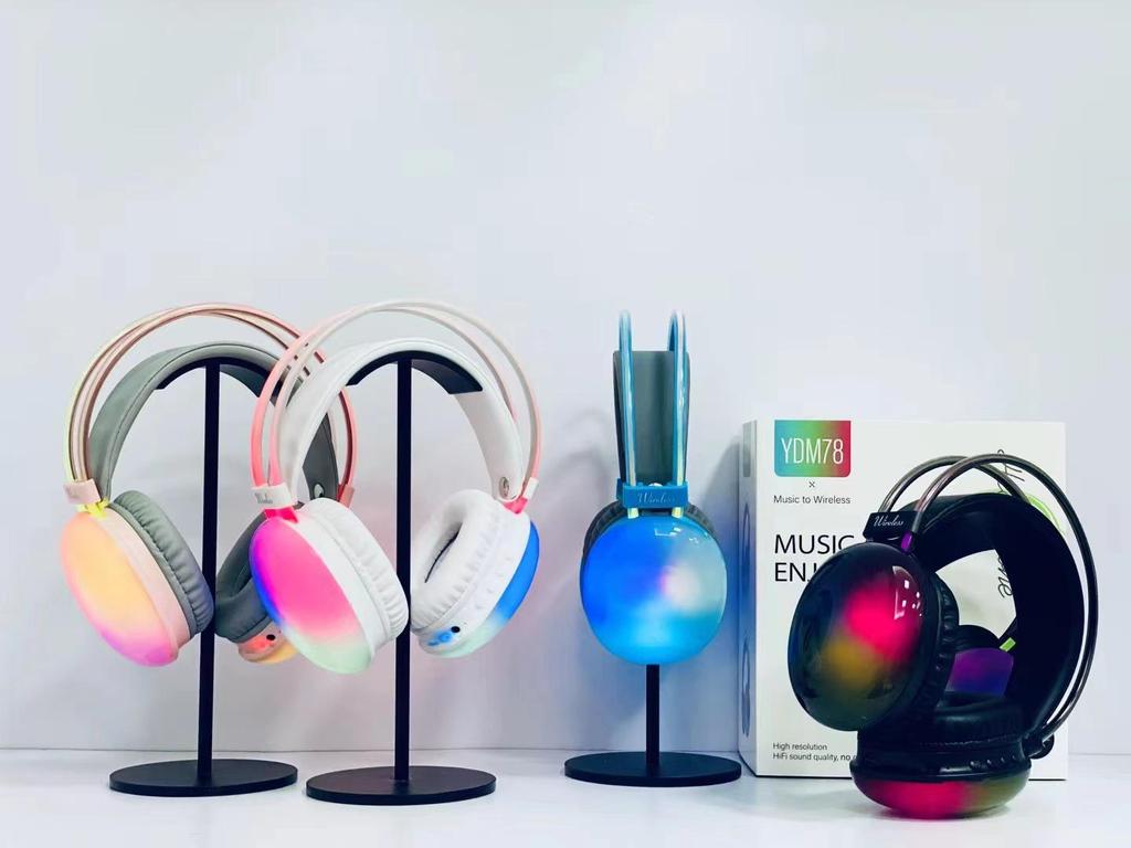 2025 YDM78 Полноразмерные Bluetooth-наушники с RGB-подсветкой и долгим временем работы от аккумулятора