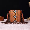 Vintage Print Boho Style Carving Single Shoulder Crossbody Bag for Women