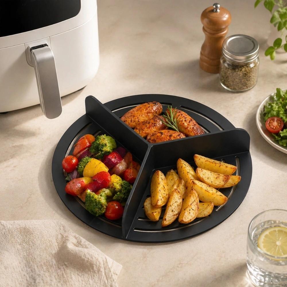 Food-grade Silicone Air Fryer Liners Multi-color Divided Airfryer Basket 3 Grids Oven Tray Home