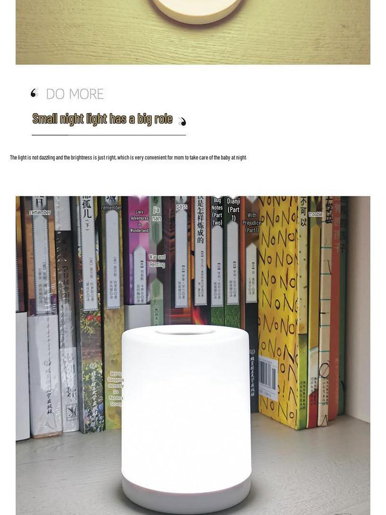 Wireless Rechargeable Touch Night Light – Eye-Friendly Bedside Lamp for Baby Feeding & Nighttime Trips