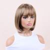 Синтетические короткие прямые парики боб с челкой женские смешанные коричневые светлые золотые повседневные парики для косплея из натурального термостойкого волокна