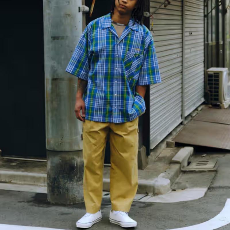 Vans Tokyo Design Collective Клетчатая повседневная удобная рубашка с коротким рукавом рубашки унисекс синяя клетка VN000H2RCYG