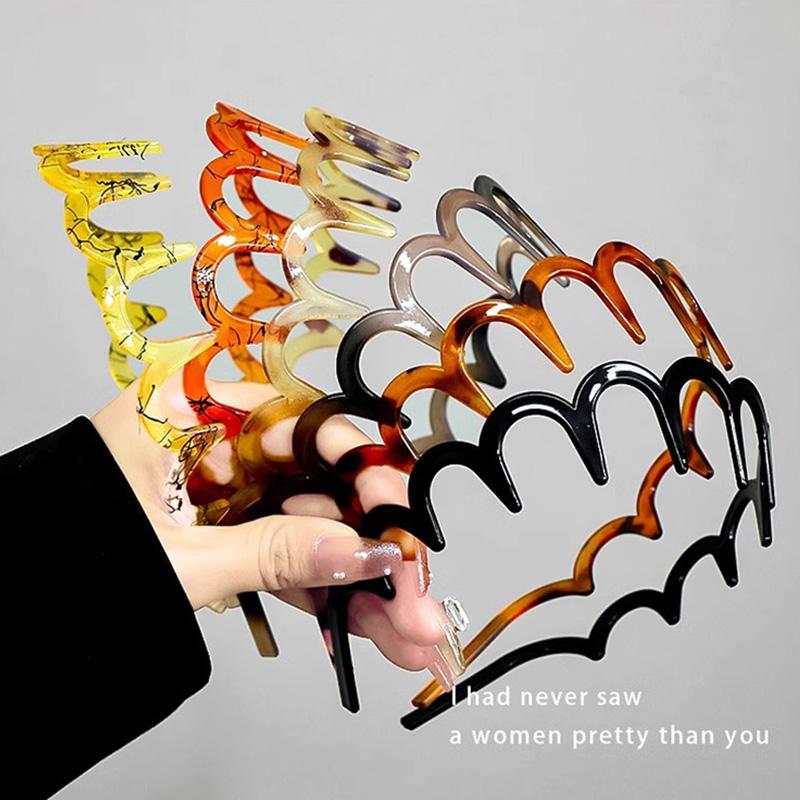Fix Bangs Broken Hair Teethed Non-slip Amber Hair Bands For Women Girls Sweet Hair Ornament Headband Fashion Hair Accessories