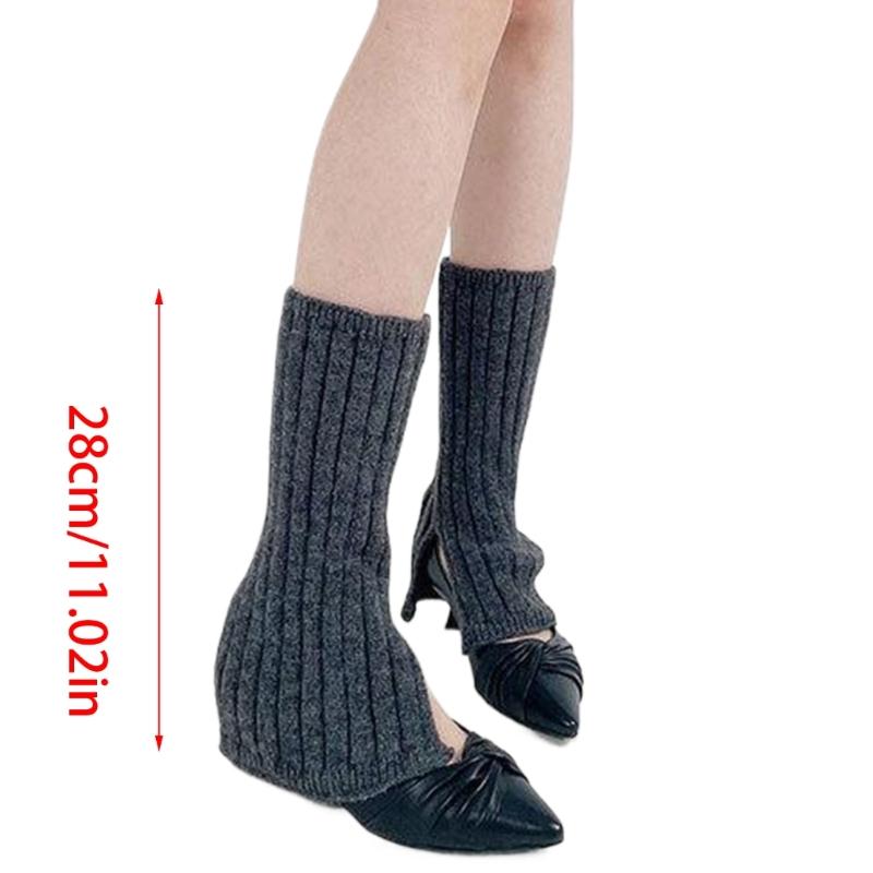 Ribbed Knitted Long Socks Knit Leg Warmers for Girl Women High Elastic Stockings Winter Loose Socks Stylish Accessories