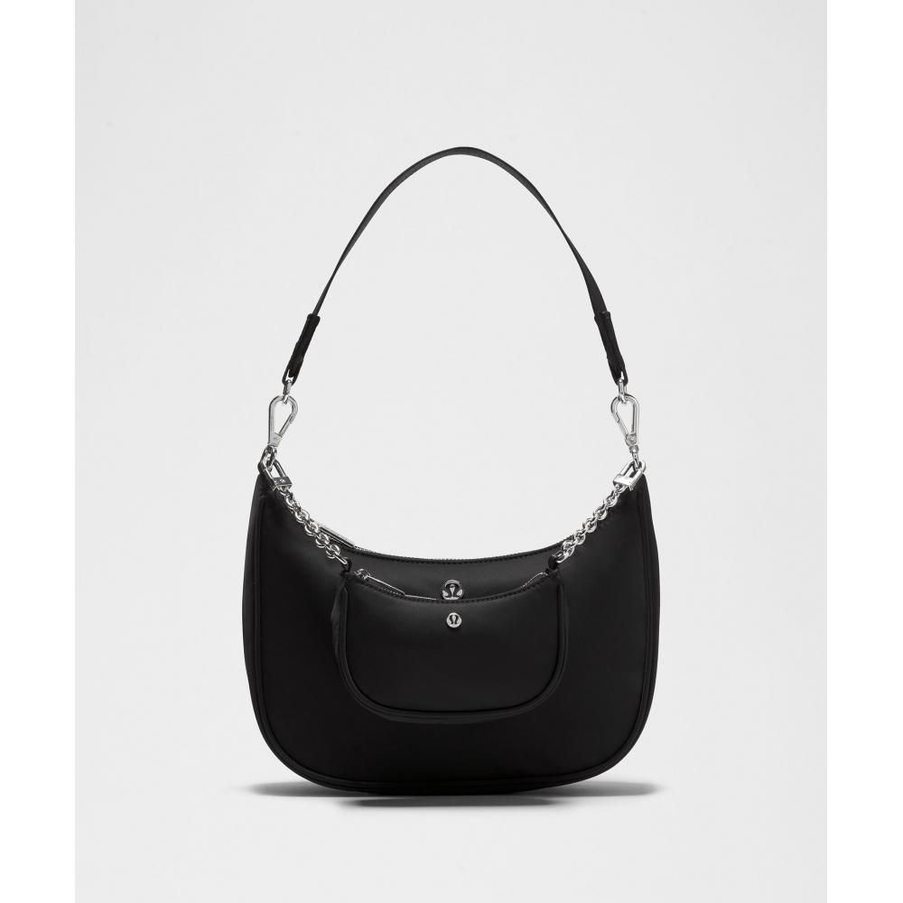 Lululemon City Essential Nano Сумка через плечо Чёрная Серебристая