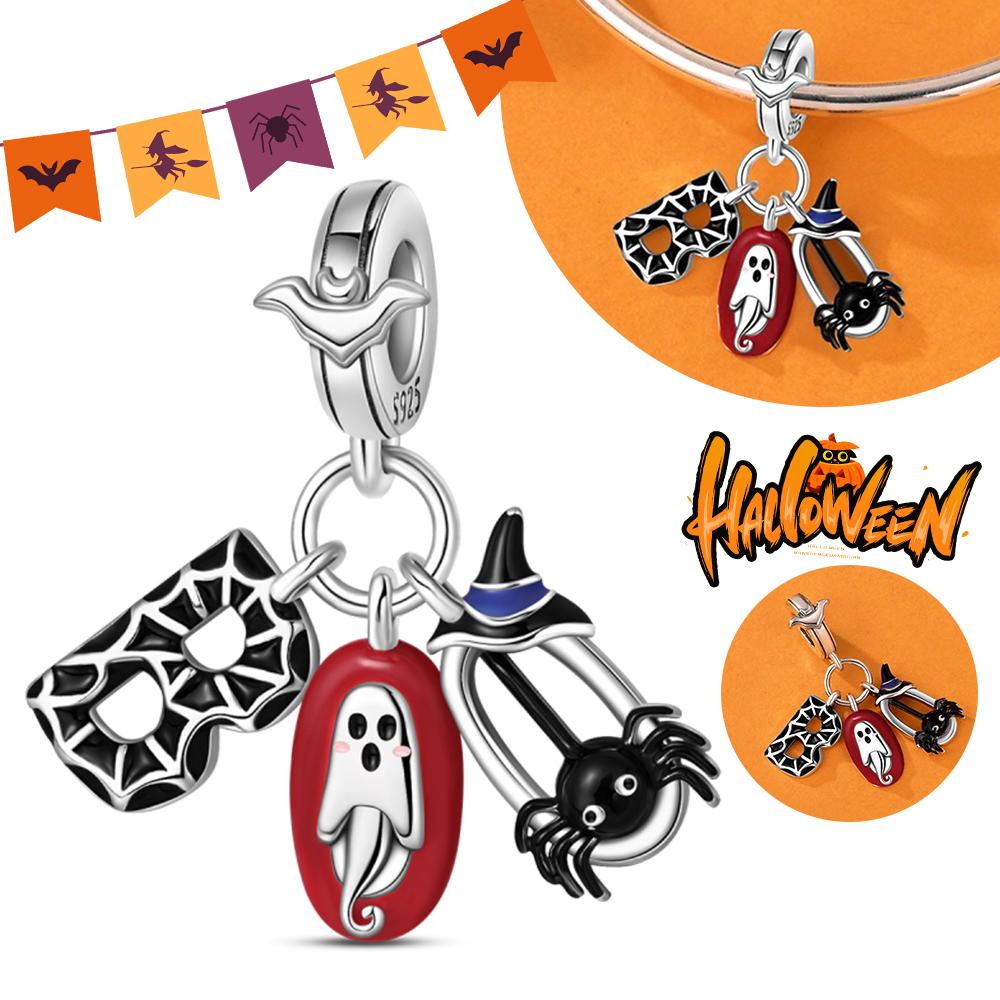 Хэллоуин Вечеринка Медный Светящийся Скелет Гроб Подвеска Бусины Подходят Браслет-шарм Для Изготовления Ювелирных Изделий Женские Подарки
