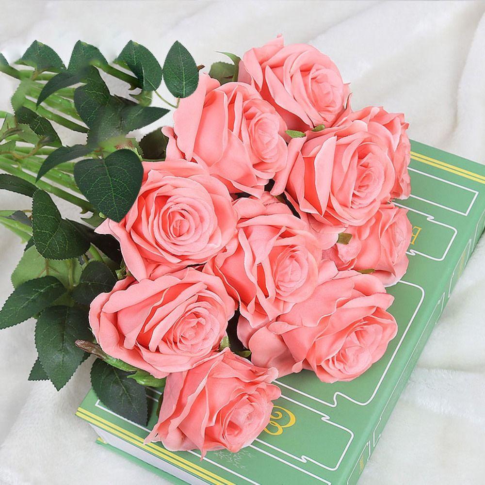 Сделай сам Украшение для вечеринки Винтажная шелковая роза 5 цветов Искусственные цветы Домашний декор Букет Домашний декор