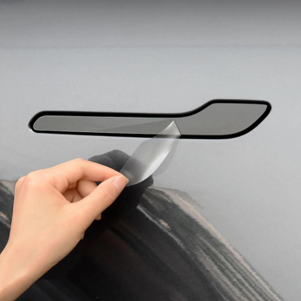 GAIYEJX TPU Защитная пленка от царапин на ручке двери для Tesla Model 3 Y 2017-2023 Прозрачный Черный Защита краски Автомобильная наклейка Набор из 8 шт.