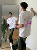 2026 Summer Colorful Graffiti Text Graphic Tshirt Unisex Cotton Loose Fit Streetwear Casual Tops For Gym Training Daily Wear