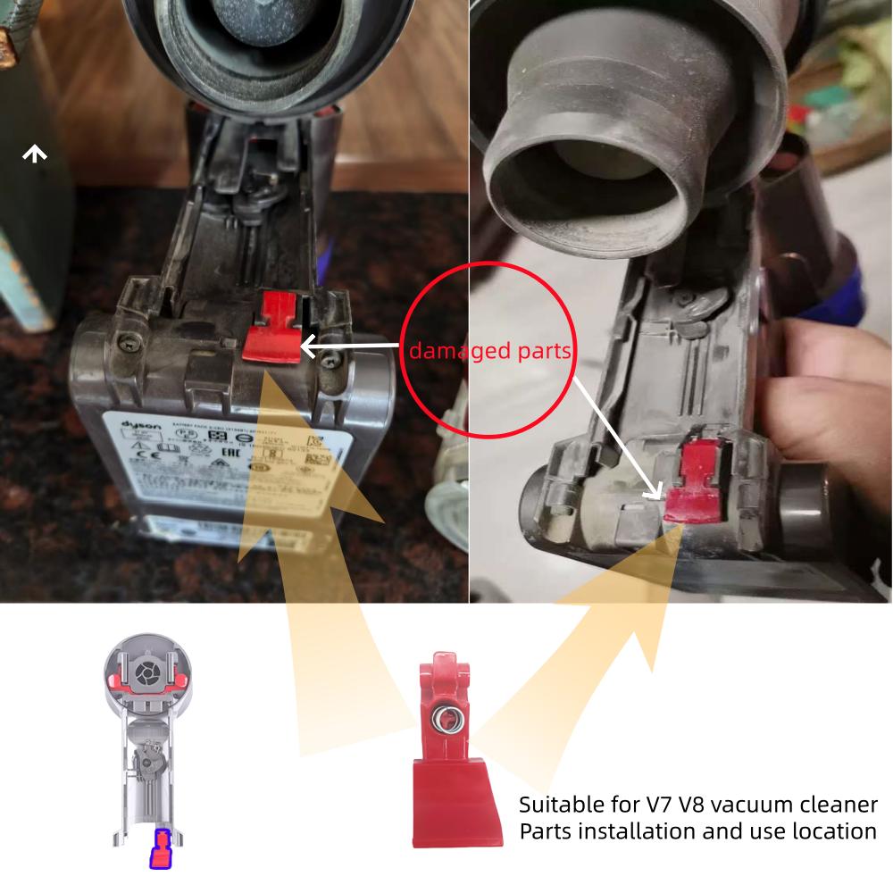 Compatible with Dyson V7 V8 SV11 SV11 Vacuum Cleaner Dust Cup Release Lock, Dust Collection Switch Button Accessory with Spring