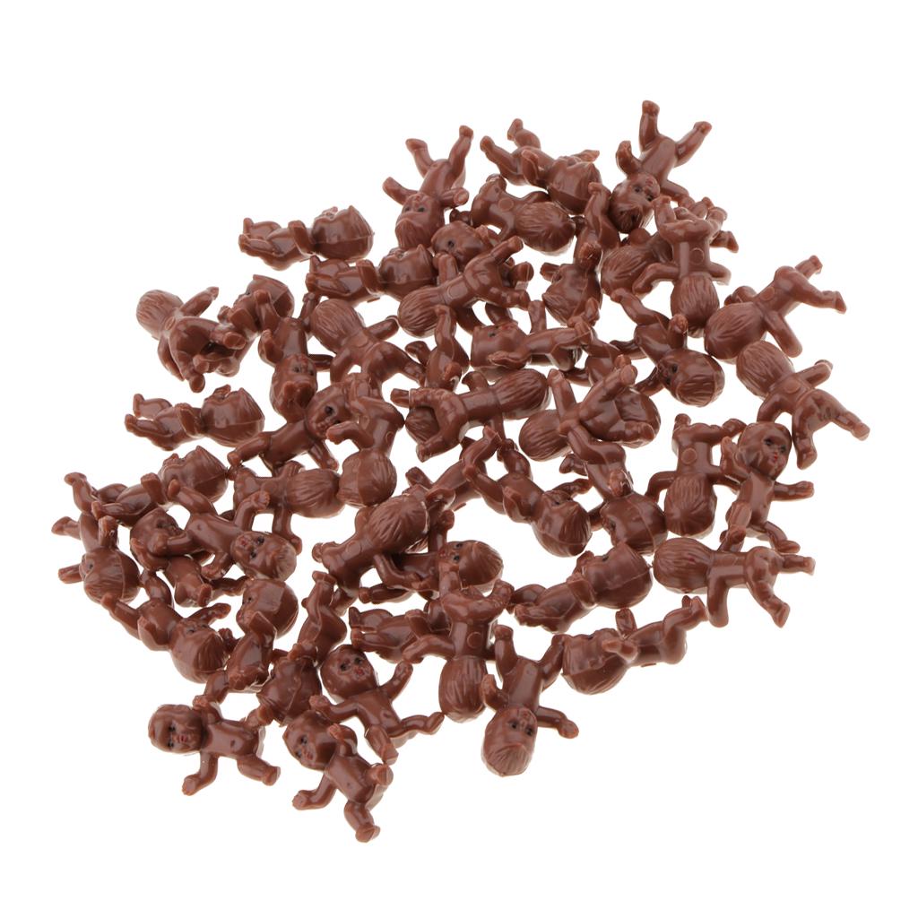 50pcs Mini Newborn Baby Doll Toy Shower Decor Party Bag Filler  Pink