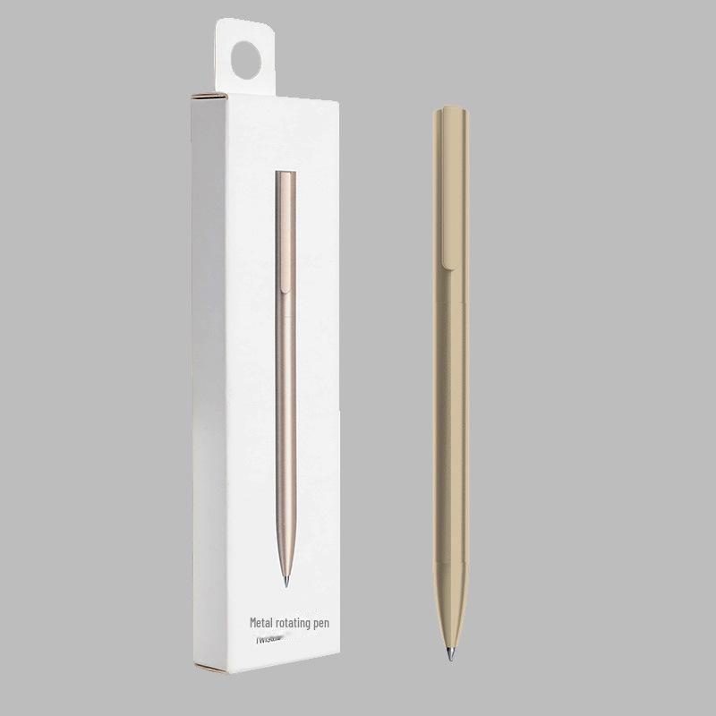 Вращающаяся металлическая гелевая ручка Beifa - черная 0,5 мм, стильный фирменный подарок