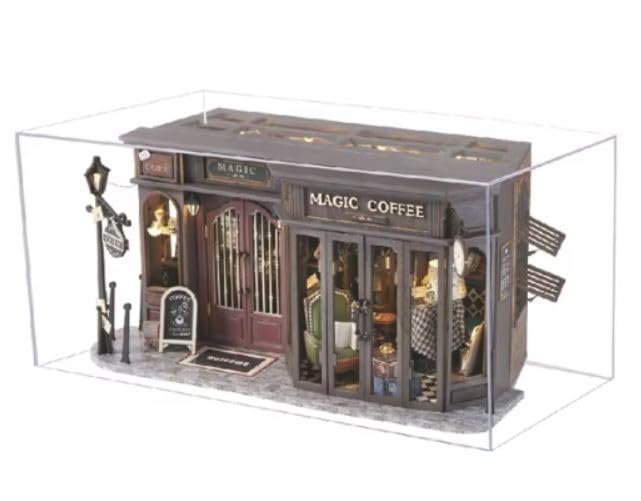 Dollhouse Handmade Kit Set Miniature Vintage Coffee Shop Retro Coffee Shop (t-FREAK)