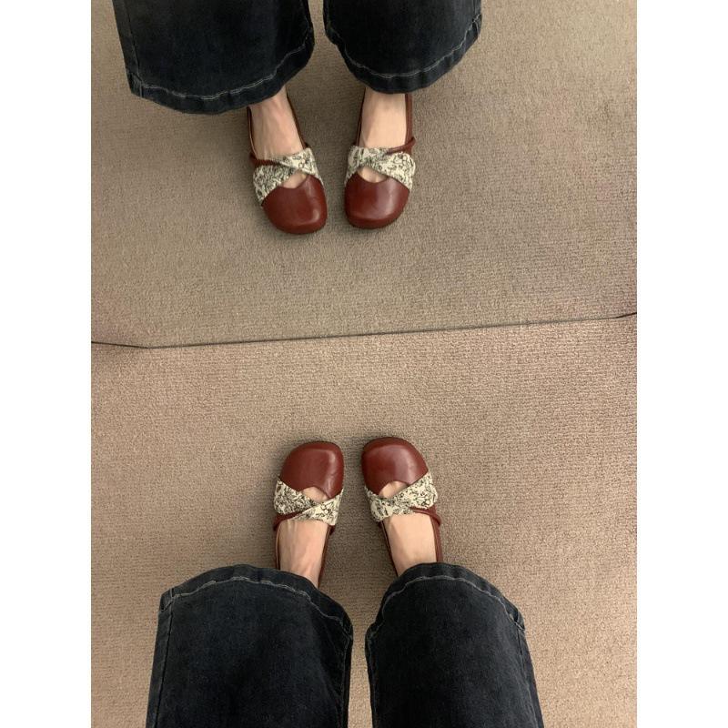 Французские туфли-балетки с круглым носком и плоским дном, женские, новинка 2024 года, французские туфли Doudou для легкого вечернего ветра