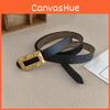 Two Leather Genuine Layer Belt Women With Alloy Buckle Casual Fashion Accessory