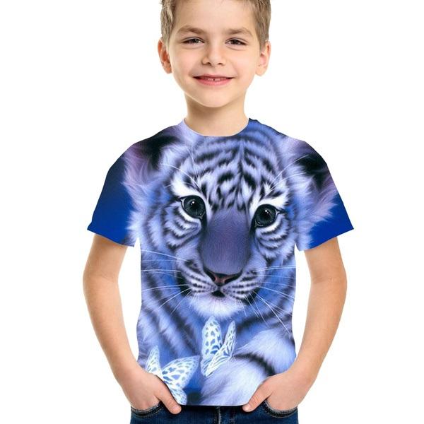 Kids T-shirts Short Sleeve Funny Animals Children Shirt Casual Cartoon Clothes Boys Girls Tee Apparel
