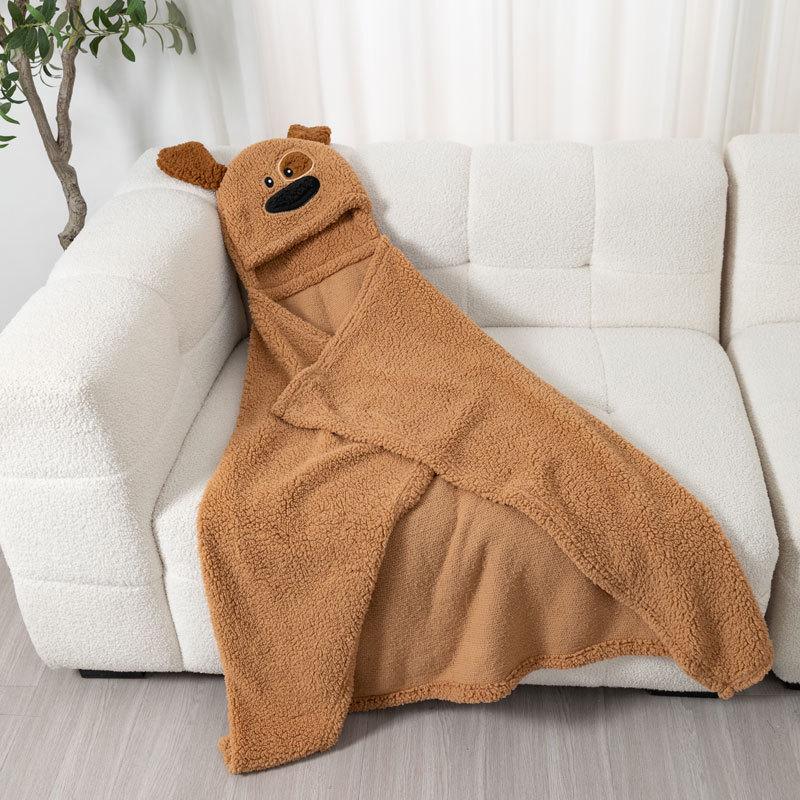 Утепленное бархатное одеяло и шаль из овечьей шерсти — плед для дивана, офиса, детской комнаты, с вышивкой.