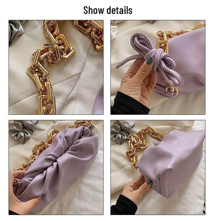 Новая женская сумка через плечо 'Облако' из мягкой кожи с толстой цепочкой