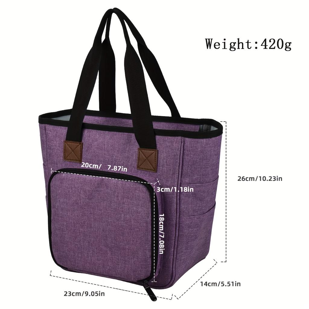 1 шт., органайзер для вязания пряжи, сумка-органайзер для вязания, сумка для хранения пряжи, большая вместительная сумка для вязания крючком, портативная сумка для пряжи