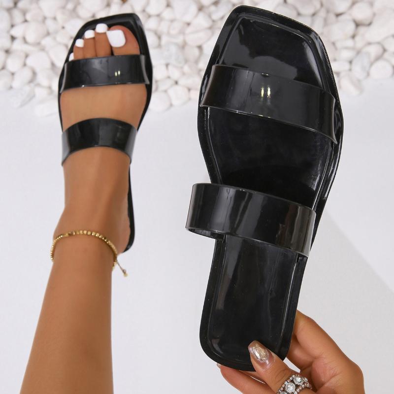 Летние сандалии женские женские летние повседневные прозрачные квадратные босоножки карамельного цвета для внешней одежды пляжные большие размеры