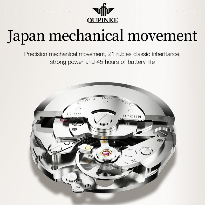 OUPINKE Часы из вольфрамовой стали с бриллиантами, водонепроницаемые автоматические механические часы, женские часы