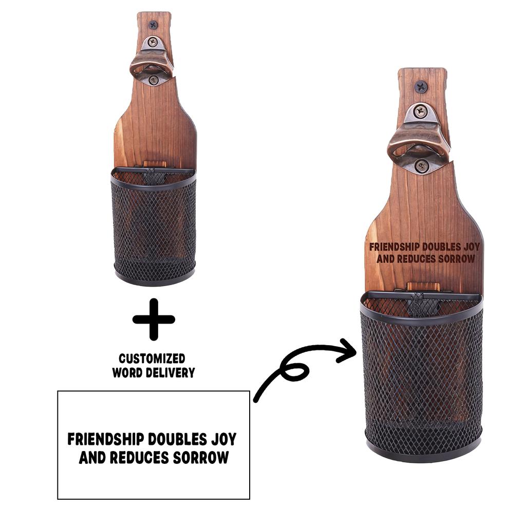 Personalized Custom Wooden Fun Basketball Hoop Beer Bottle Opener