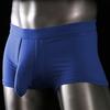 Men Boxers Elastic Mid Waist Solid Color Elephant Nose Seamless Soft Breathable U Convex Quick Dry Moisture-wicking Firm Stitching Men Underpants