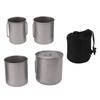 4 шт. Кружки для кемпинга, переносные кофейные чашки из нержавеющей стали со складной ручкой и крышкой для походов
