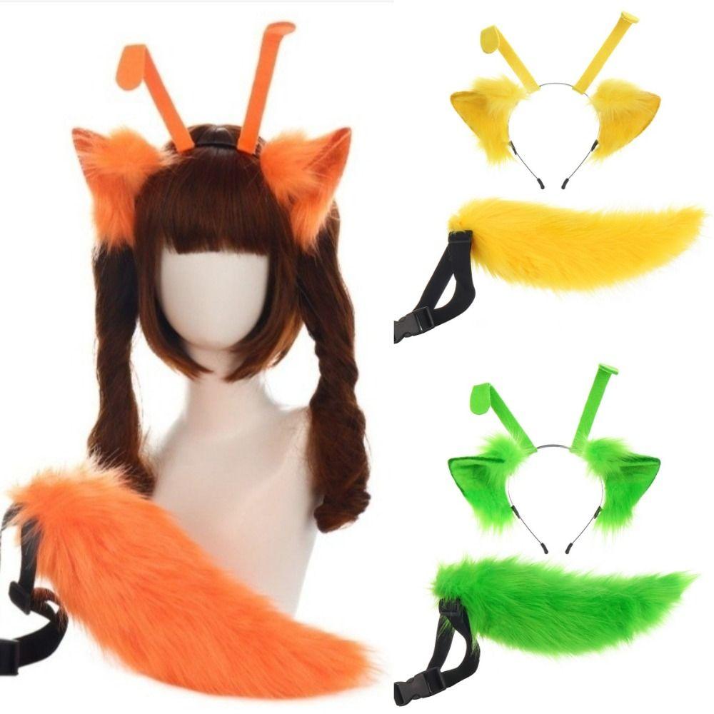 1 Pcs/set Handmade Kitten Ear Hair Hoop Headdress Cosplay Tail Animal Ear Animal Tail Suit Anime