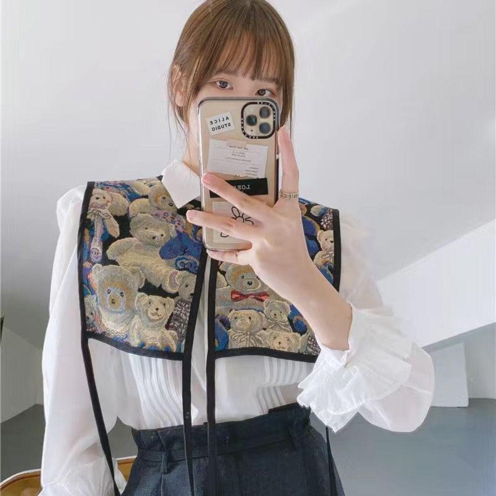 Flower Scarf Detachable Shawl Fashion Coat Cover Decorating  for Women