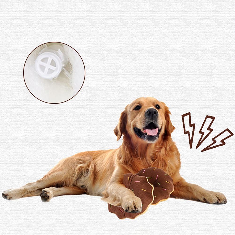 Bite Resist Texture Dog Chew Ring Plush Surface Cartoon Stuffed Toy  Puppy Teething Use