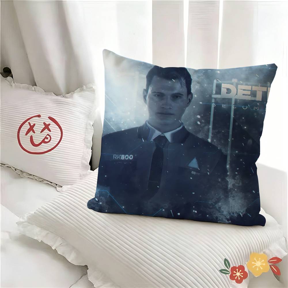 pc Game DDetroit Become Human Pillow Case Fashion Square Pillowcase Bedroom Sofa Room Ins Decoration Leisure