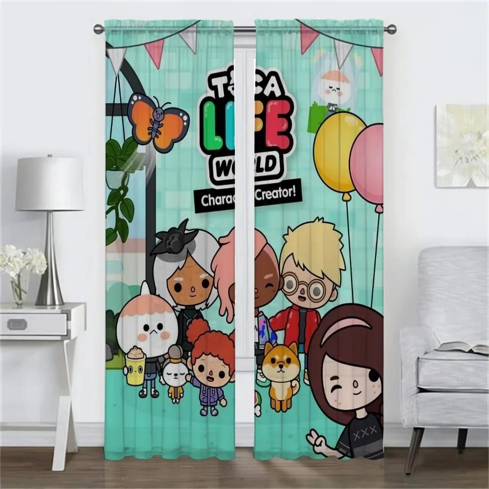Занавеска-перегородка Tocas Life World для комнаты, 2 панели, домашние интерьерные шторы, украшение на Хэллоуин, шторы, тюль для спальни