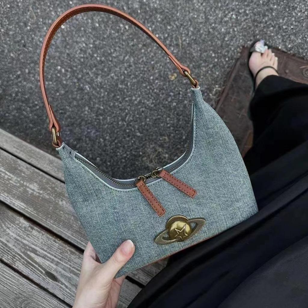 Новая джинсовая сумка через плечо Hobo Planet - Универсальная нишевая сумка