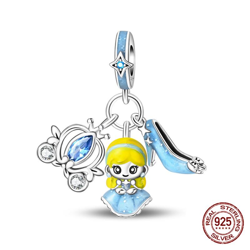 New 925 Silver Pumpkin Car Princess & Cactus Charms Fit 925 Bracelet Jewelry Making For Women Gift