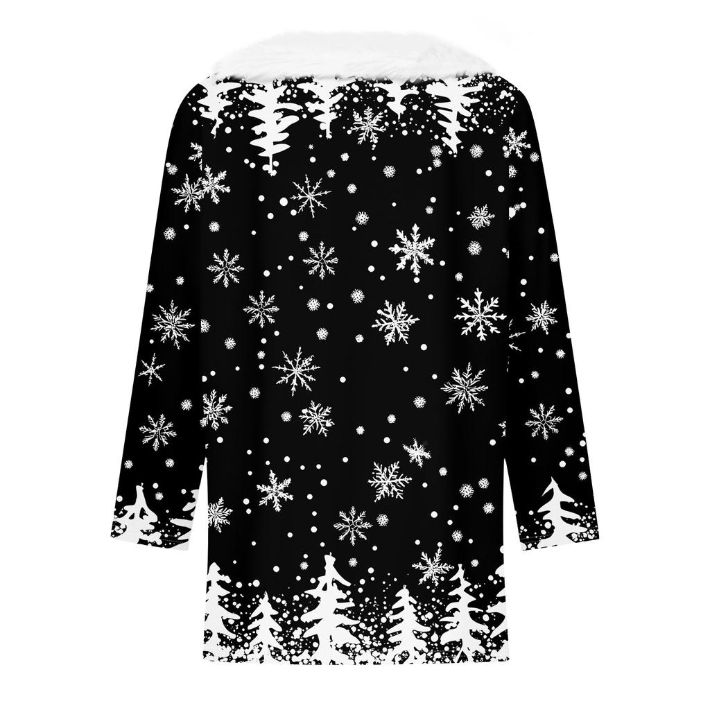 Женская футболка с рождественским принтом, флисовый воротник с рукавом три четверти и V-образным вырезом на рождественской вечеринке