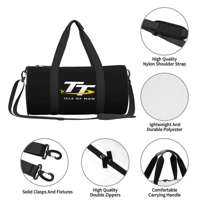 Isle of Man TT Races Travel Duffel Bag Unisex Lightweight Yoga Gym Sports Bags Portable Waterproof Carry on Luggage Bag