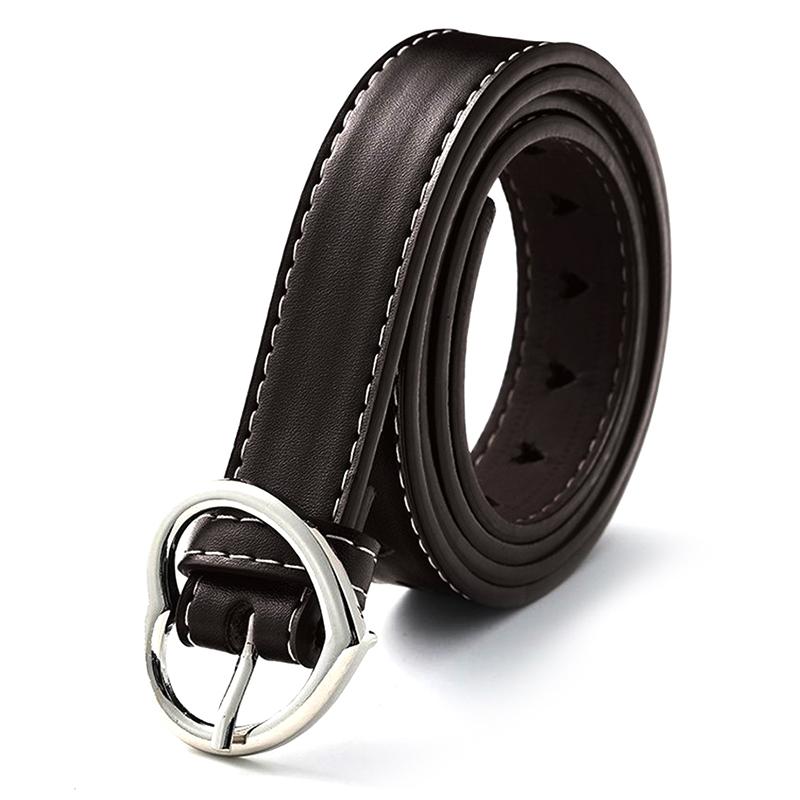 Женский пояс из искусственной кожи с ажурным сердечком и талией