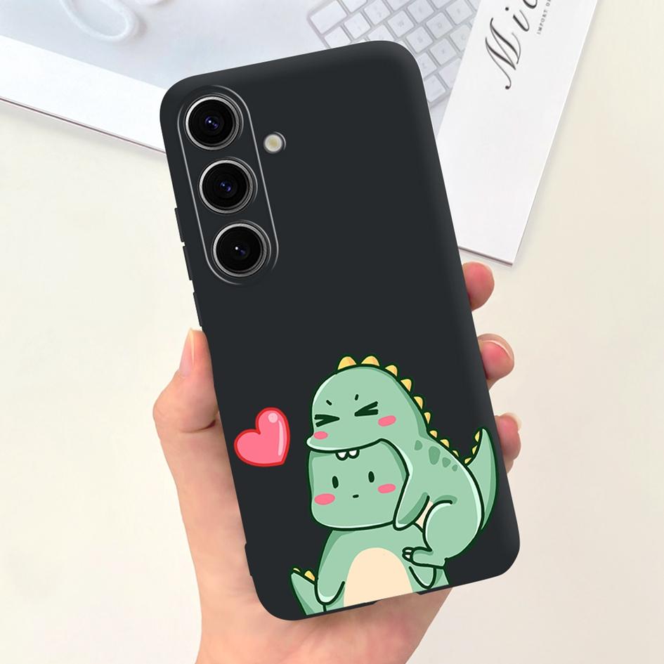 Чехол для Samsung Galaxy S24 Plus Милый Желтый Утенок Астронавт Матовый Силиконовый Мягкий Чехол для Samsung S 24 S24 Ultra S24+ 5G Funda