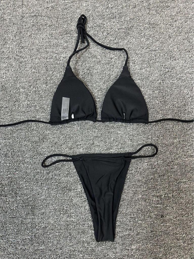 Женское бикини европейского и американского стиля с однотонным принтом - сексуальный дизайн с разрезом